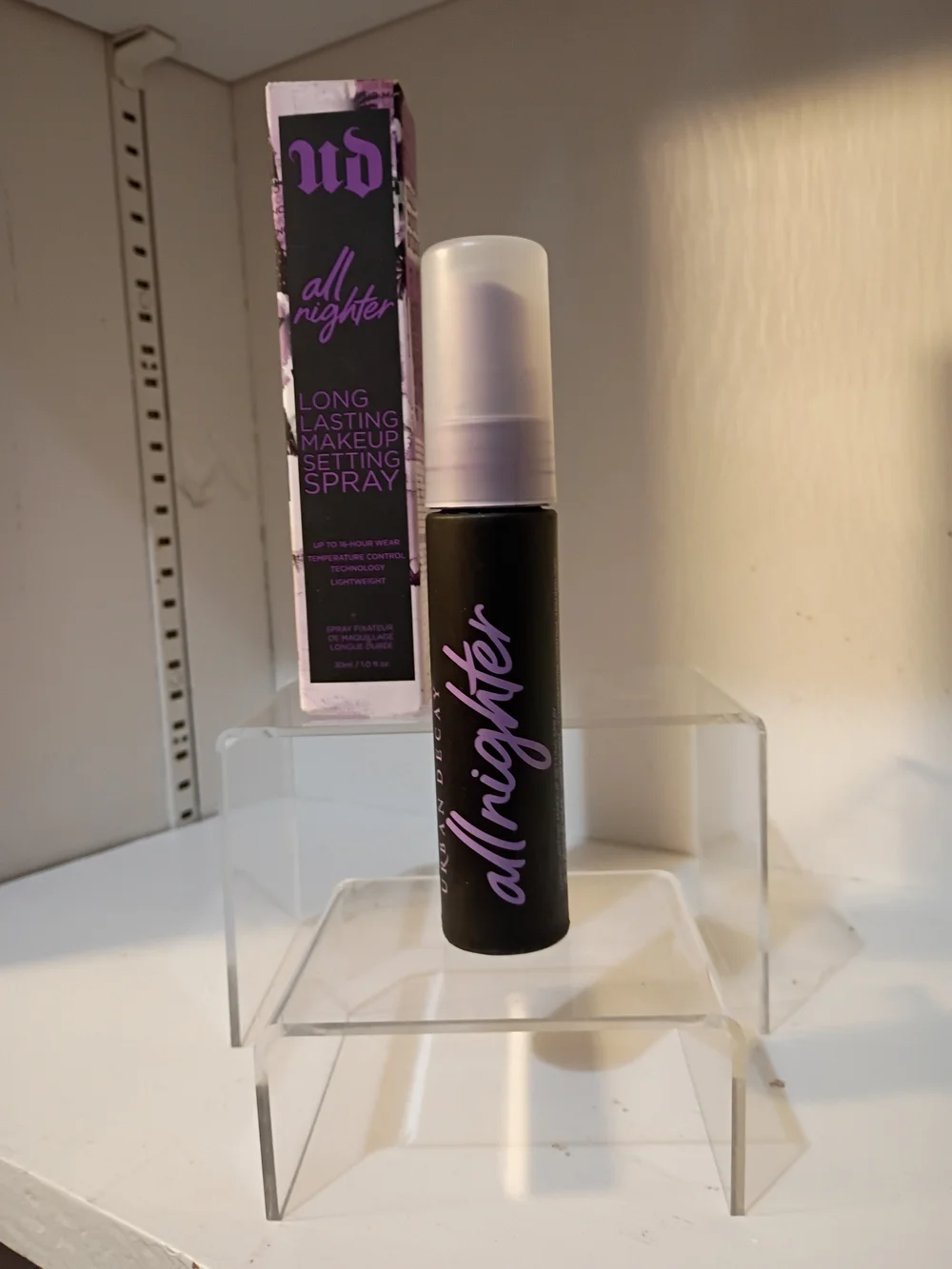 Urban Decay All Nighter Setting Spray in Black with Purple Accents